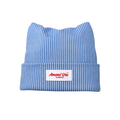 Amami Ora™ Dress Shirt Beanie – Blue Pinstripe